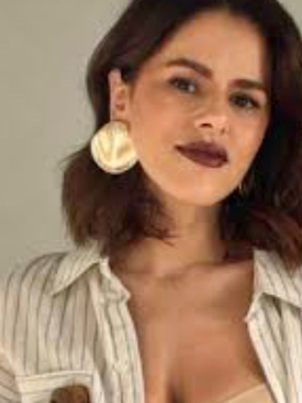 Zara Earrings Metal Sheet Golden Tone Abstract Shaped - Picture 3 of 7